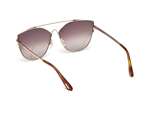 Tom Ford FT0563 28G Shiny Rose Gold Jacquelyn Pilot Sunglasses Lens Category 23