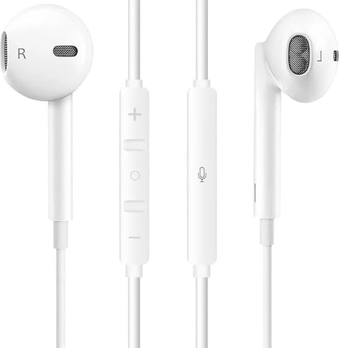 Junwolf In-Ear Kopfhörer für Phone, Kopfhörer HiFi Audio Stereo, mit Mikrofon und Lautstärkeregler, kompatibel mit Phone 14/14 Pro/14 Pro Max/13/12 Mini/SE/11/X/XS Max/XR/8/7 Plus