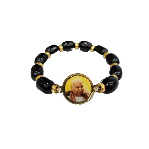 SATVIK 1 Pc Jai Guruji Swaroop Shiny Black Oval Pearl Handmade Bracelets Jai Chhatarpur Guruji Blessing Shukrana Satsang Jai Guru Ji Maharaj Positive Vibes Wrist Band Bulk Return Gifts (B0CC96GWQL) Amazon Price History, Amazon Price Tracker