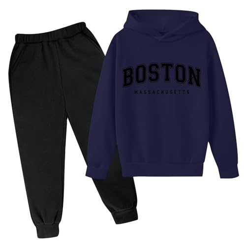 Ensemble sweat à capuche imprimé lettre avec manches longues pour hiver décontracté