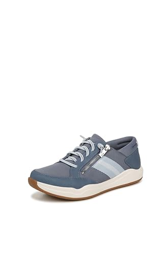 Ryka Womens Carefree Zip Slip On Sneaker Flintstone Blue 6.5 M