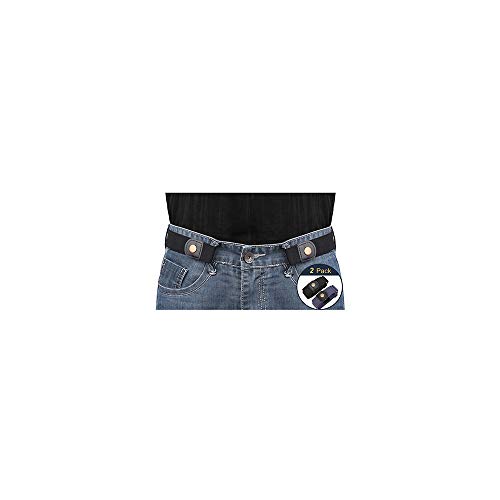 Image of No Buckle Invisible Elastic Stretch Belt for Men /Women Fits waist 24-50in (01 2Pack Black&Blue, Fits waist size 36 inch-50 inch)