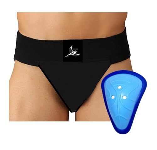 Image of KOEL Men's Athletic Supporter Size (L) with Protective Cup Abdomen Support AD (Men) Abdominal Guard for Groin Guard Jockstrap for Cricket, Football - Comfortable Elastic Waistband (Black)