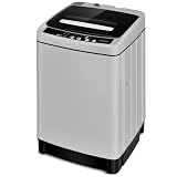 Full-Automatic Washing Machine 1.5 Cu Ft Washer and Dryer Combo, 11 Lbs Capacity, Stainless Steel Inner Drum, 8 Programs & 10 Water Levels, Compact Laundry Washer for Apartments Dorm RV – Gray