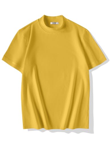 Image of COOFANDY Mens Mock Turtleneck Shirts Casual Premium Cotton Short Sleeve Shirt Basic Half Neck T-Shirts