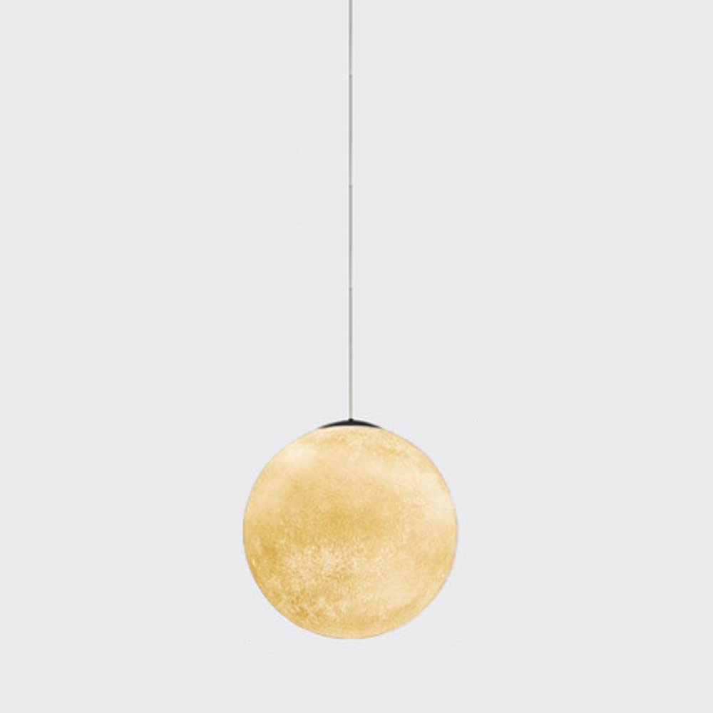 Hertl Lampa wisząca Moon Alabaster Crystal Abażur, Regulowana Jasność, Drukowanie 3D Sufitowe Światło Do Domu, Biura, Barów Kawiarni (Size : B)