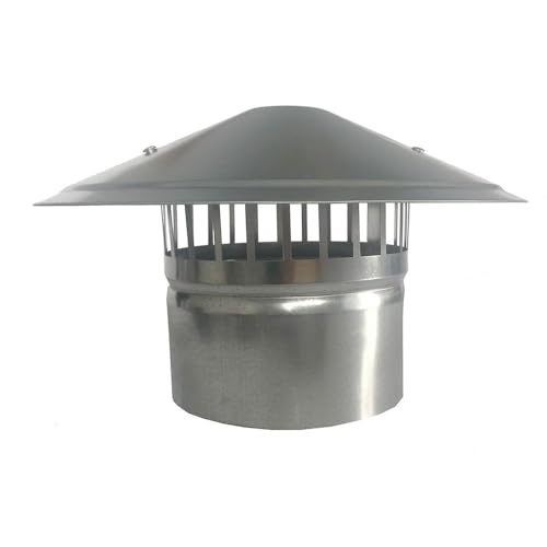 Cappello per camino, Comignolo in Acciaio Inox Argento 60-200mm(170 mm)