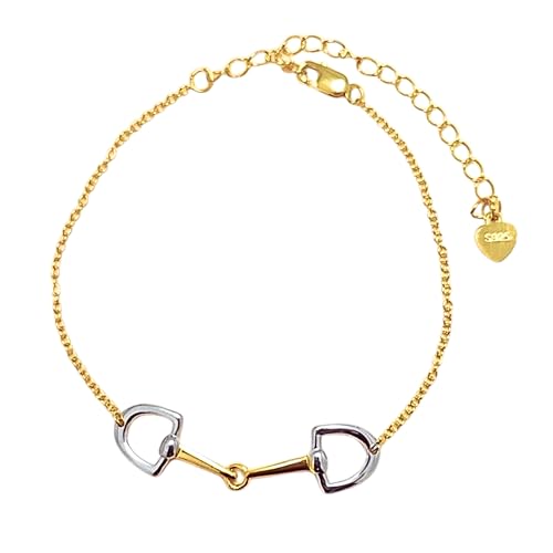 Dainty Minimalist Horsebit Bracelets – 925 Sterling Silver in 18K Gold, 18K Rose Gold & Silver, Elegant Horse Jewelry