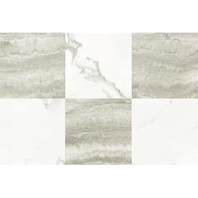 Art3d Peel and Stick Floor Tile, 30-Pack 12 x 12in. Covers 30 Sq.ft, Waterproof Vinyl Flooring Tiles Self Adhesive for Kitchen, Bathroom & Bedroom - White & Beige Marble (15 Tiles per Color)