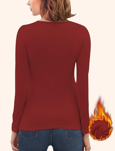 Image of Women's Long Sleeve Thermal Underwear Lightweight Compression Baselayer Shirt Women Clothing Premium Comfort Winter Tops