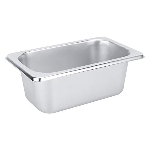 Countertop Food Serving Display Pan, Hotel Pan Stainless Steel Square Steam Table Pan Smoker Water Pan Food Buffet Basin Food Container for Hotel, Restaurant