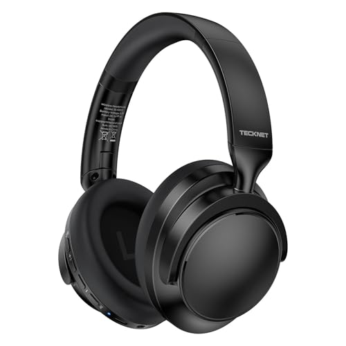 TECKNET Noise Cancelling Headphones Wireless & Wired, 70H Playtime Bluetooth Headphones Wireless Over Ear Built-in Mic,3.5mm Cable Dual Connection Foldable Headset Comfort for Home Office Travel,Black - image 1