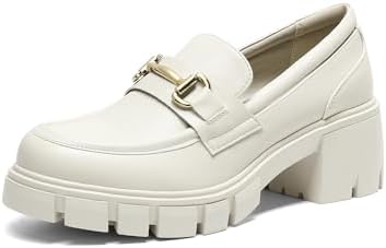 DREAM PAIRS Women's Platform Chunky Loafers