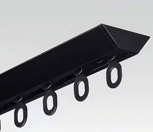 SRNSAEB 40ft 30ft 20ft 16ft 14ft 12ft 10ft Curtain Track Rail Ceiling Mount, Room Divider Curtain Track System with Gliders and Hooks, Straight Drapery Track Set (Color : Black, Size : 28ft/853cm)