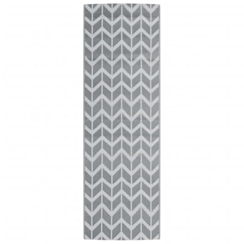 vidaXL Outdoor Teppich, Gartenteppich Beidseitig, Balkonteppich Terrassenteppich UV-beständig, Läufer Teppich für Balkon Terrasse, Grau 80x250cm PP