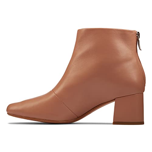 Image of Clarks Women's Sheer55 Zip Praline Leather Ankle Boots-3 UK (26161701