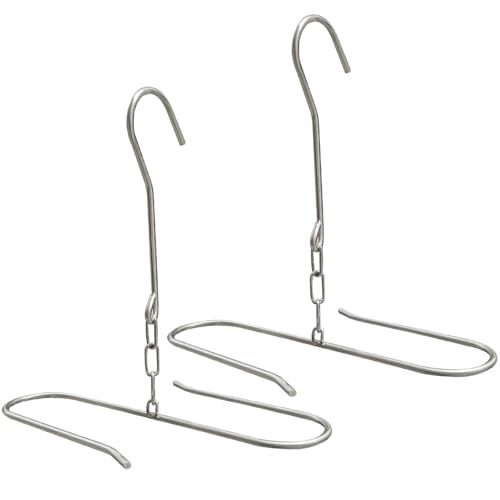 2Pack Fishing Waders Boot Hangers Stainless Steel Wading Boots Hanger Wader Hangers for Drying Fishing/Hunting Waders Boot Drying and Storage Drying