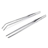 WOLEDOE 2Pcs Stainless Steel Reptile Feeding Long Tongs Tweezers for Reptile, Lizards, Gecko,...