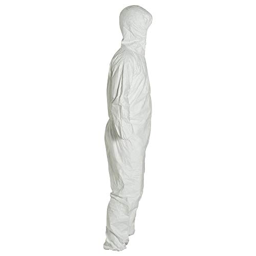 DuPont Tyvek Disposable Suit with Elastic Wrists, Ankles and Hood (2XL)