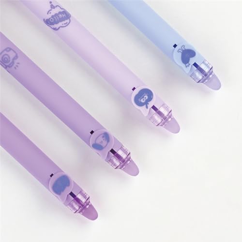 MOZXIRZ 4 bolígrafos retráctiles de tinta en gel borrables miniatura 7