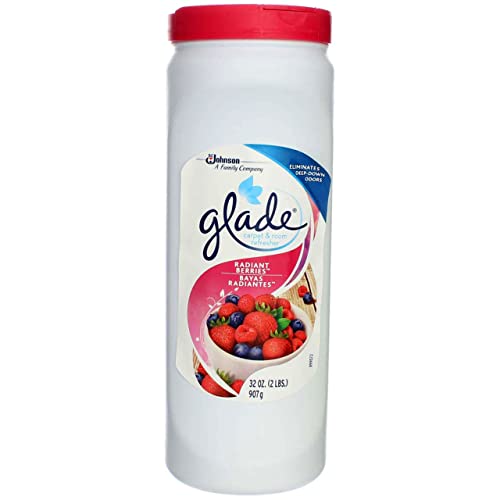 Glade Carpet & Room Refresher/Deodorizer/Neutralizer - Radiant Berry, Eliminates Deep Down Odors - 32 Oz (Pack of 4)
