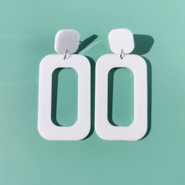 Exaggerated Lightweight Unique 70s 80s Retro Acrylic Long Geometric Neon Dangle Drop Earrings for Women Statement Party Halloween Costume - Image 3