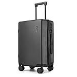 Carry on Luggage 22x14x9 Airline Approved, 20 Inch Carry-on Suitcase, Hard Shell Luggage with Spinner Wheels, Hardside Small Rolling Suitcase with TSA Lock for Travel (Black, 20 Inch)