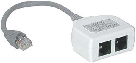 PcconnectTM PCCONNECT Life-time 2-Port RJ45 Splitter/Combiner Cable, Gray 6-Inch