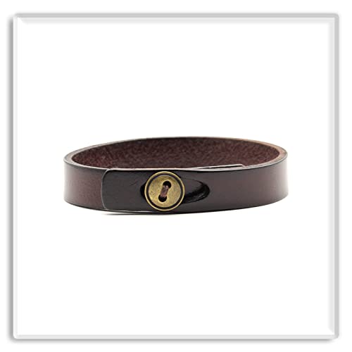 Xusamss Fashion Simple Button Wristband Leather Cuff Bracelet3
