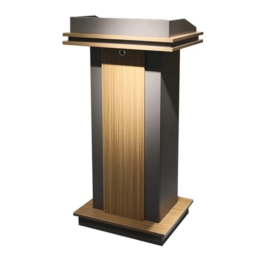 Soporte de podio de madera de lujo con estante de almacenamiento y agujeros de alambre, atril versátil para iglesias, conferencias y profesores, púlpito elegante para todas las ocasiones