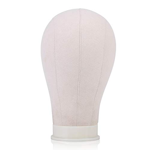 Expositor de peluca y gorra tipo cabeza de maniquí de lona con base de pinza de 58,4 cm