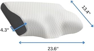 Derila King Size Neck Pillow for Sleeping, Cervical Pillow, Memory Foam Side Sleeper Pillows, Bed Contour Pillows for Back, Stomach Sleepers for Men 23.6x13.4x4.3 in