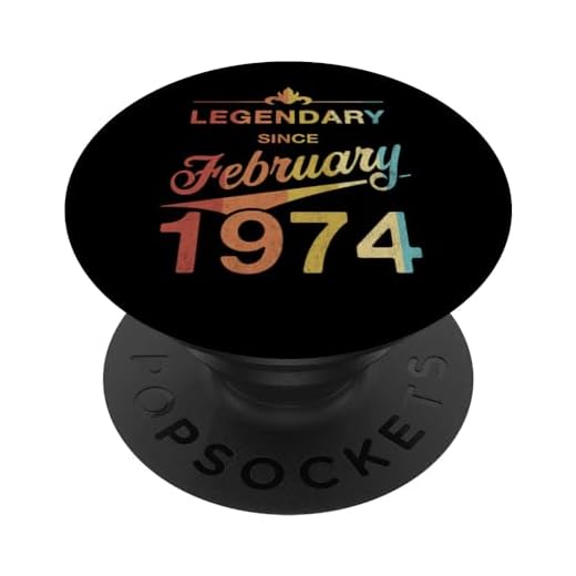 50 cumpleaños Nacido en Febrero de 1974 Vintage 50 años PopSockets PopGrip Intercambiable