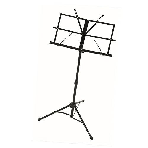 BIUDECO Adjustable Black Folding Music Stand with Carrying Bag Lightweight Compact Design for Multi Surface Use Easy Angle for Comfort for Musicians the Go