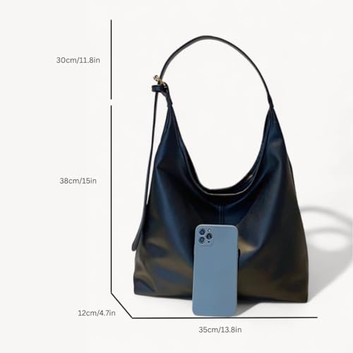 Image of Hobo Shoulder Bag for Women - Soft PU Leather Slouchy Tote Purse | Casual Lightweight Handbag for Work, Travel & Everyday Use