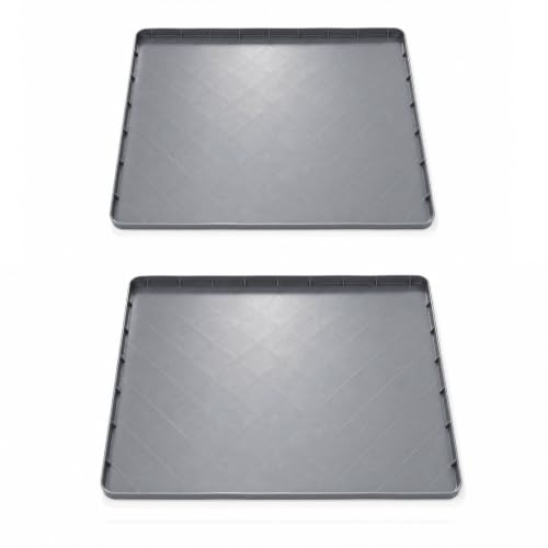 2pcs Washing Machine Drip Tray, 32 x 31 Inch Silicone Mat, Grey by SiliTrayGuard - Used condition - US$58.59