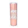 Fun Unique Tumblers for Nurses – Double Walled Stainless Steel – Great Gift for Nurses, Nursing Students, Medical Asssitants and More (Nursing Work of Heart Rose Gold 20 oz)