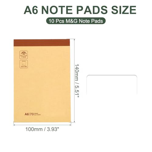 M&G 4x6 Pocket Note Pads, 10 Pack A6 Small Legal Pads 70 Sheets Mini Notepads Writing Pad College Bl