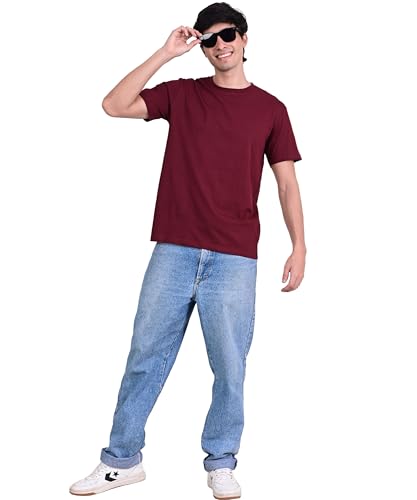 Image of Unisex Round Neck Plain T-Shirt | Combed Bio-Washed Ring Spun Cotton for Men & Women, Short Sleeves