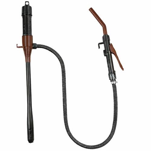 3GPM Portable Fluid Transfer Siphon Pump with Oil Pipeline(Orange Red)