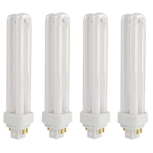 13 Watt Cfl Light Bulbs | 4 Pin G24Q-1 Base 3500K Neutral White | 13W High Output 900 Lumens | Double Tube Compact Fluorescent Light Bulbs Plug-In | 4 Pack By Dysmio #TOP20