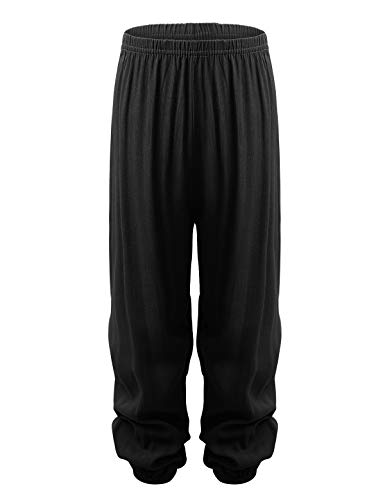 Agoky Unisex Kids Boys Girls Modal Long Loose Yoga Pilates Dancing Sports Harem Pants Trousers Black 7-8 #TOP2