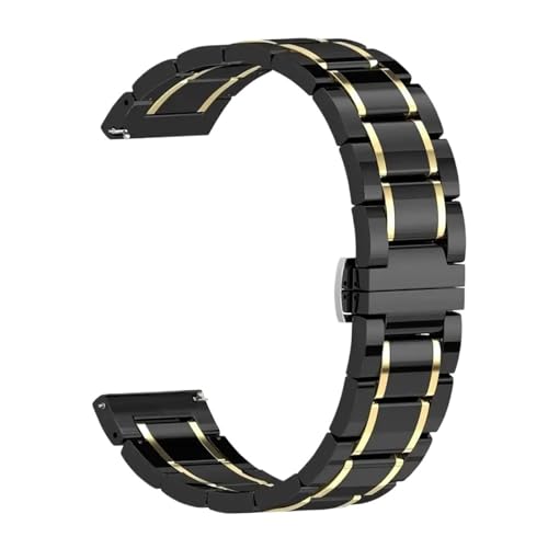 Bracelet en céramique et métal anti rayure pour montre 20 22 mm