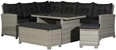 Barcelona Luxury 10 Seater Casual Dining Rattan Garden Set with C...