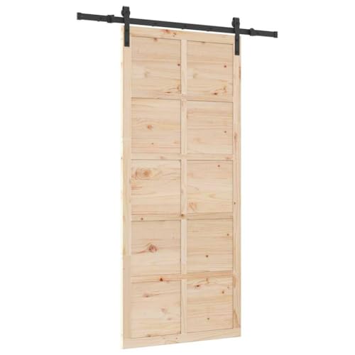 vidaXL Porta a Libro 80 x 208 cm Stile Scorrevole Rustico Marrone in Legno di Pino Massello per Uso Interno. Design da Fattoria con Meccanismo Scorrevole, perfetta per il soggiorno, l'ingresso o la