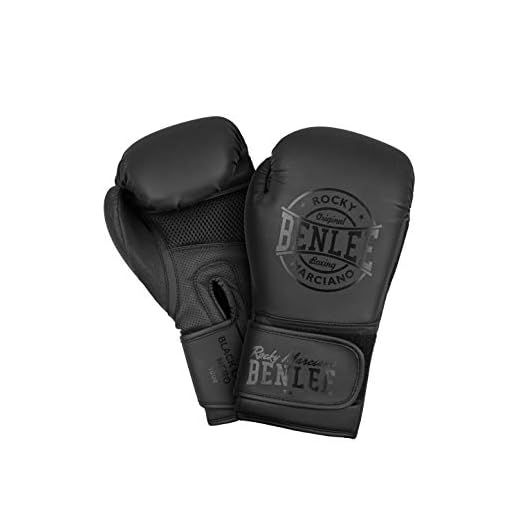 BENLEE Rocky Marciano Unisex – Erwachsene Black Label Nero Artificial Leather Boxing Gloves, 12 oz