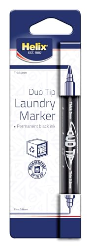 Helix S28070 Dual Tip Laundry Marker Pen - Black