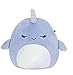 Squishmallows Kellytoy officiel Naomi le Narwhal 19 cm