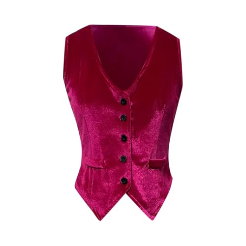 Chaleco rojo unisex XL con botones estilo casual de moda para carnaval 2026 2
