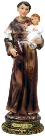 miSantuario San Antonio De Padua - Figura de estatua de resina de San Antonio de Padua de 12 pulgadas, nueva